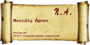 Noszály Ágnes névjegykártya